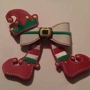 Handmade Elf Cheer Hair Bow